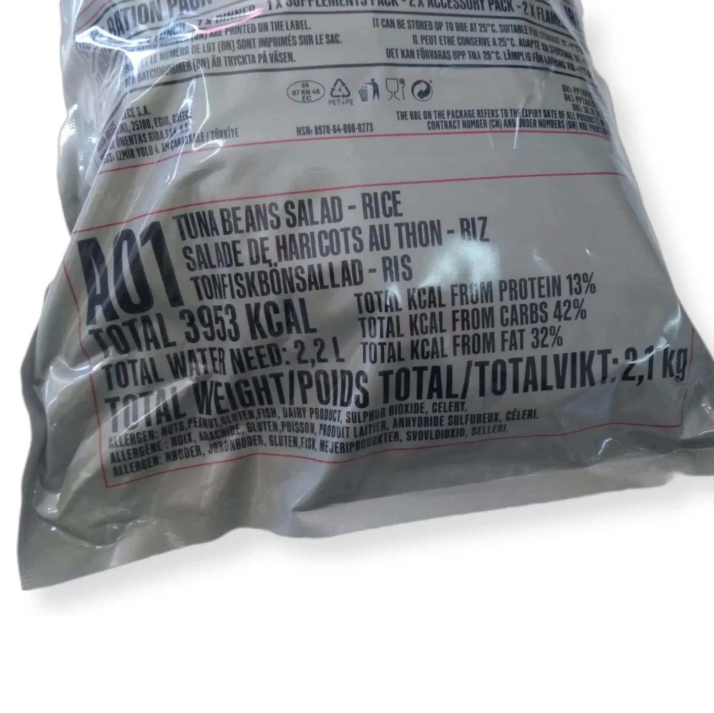 Contenido ración militar griega Dardanel menú 1 completo