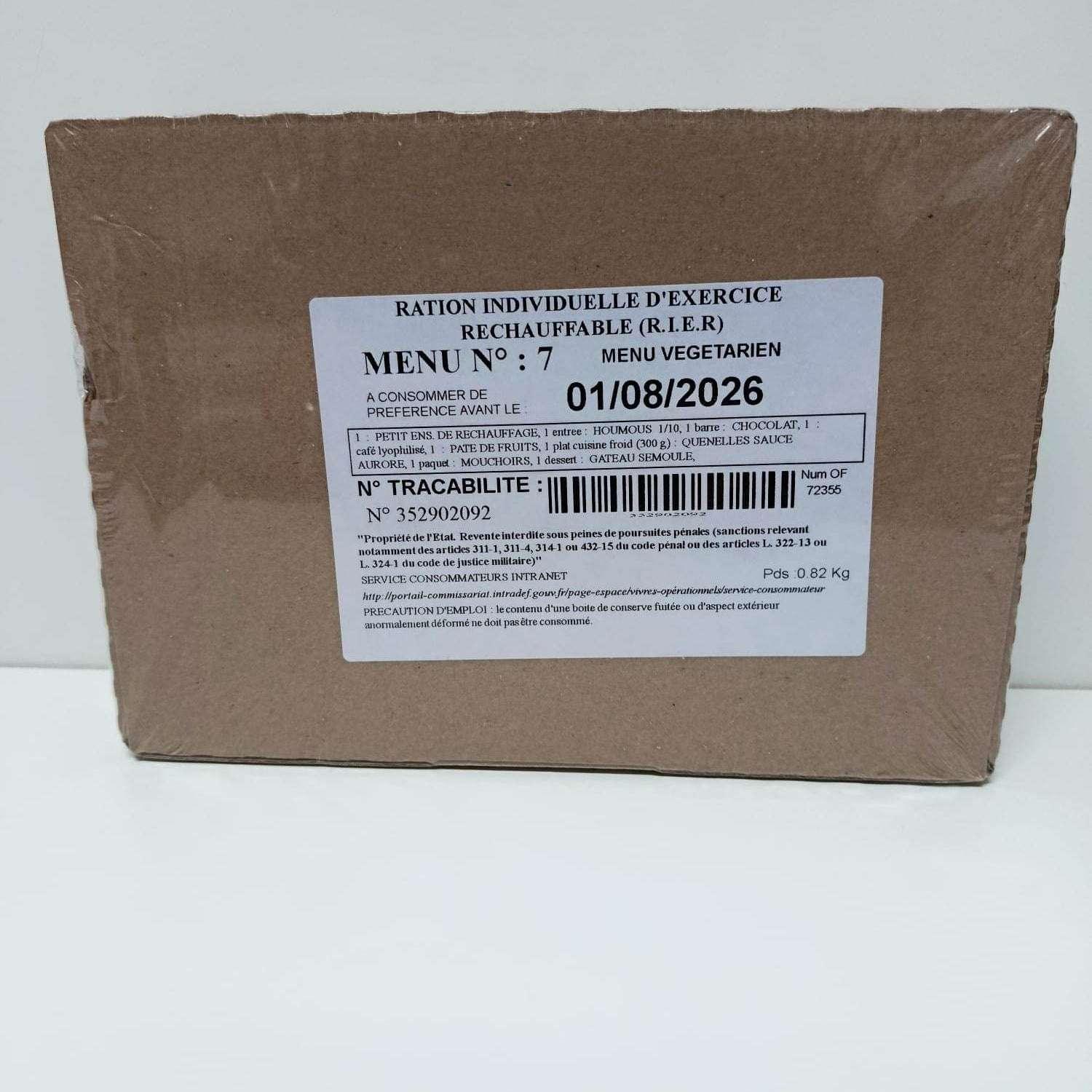 MRE Francia RIER menú 7 ración militar francesa 12h