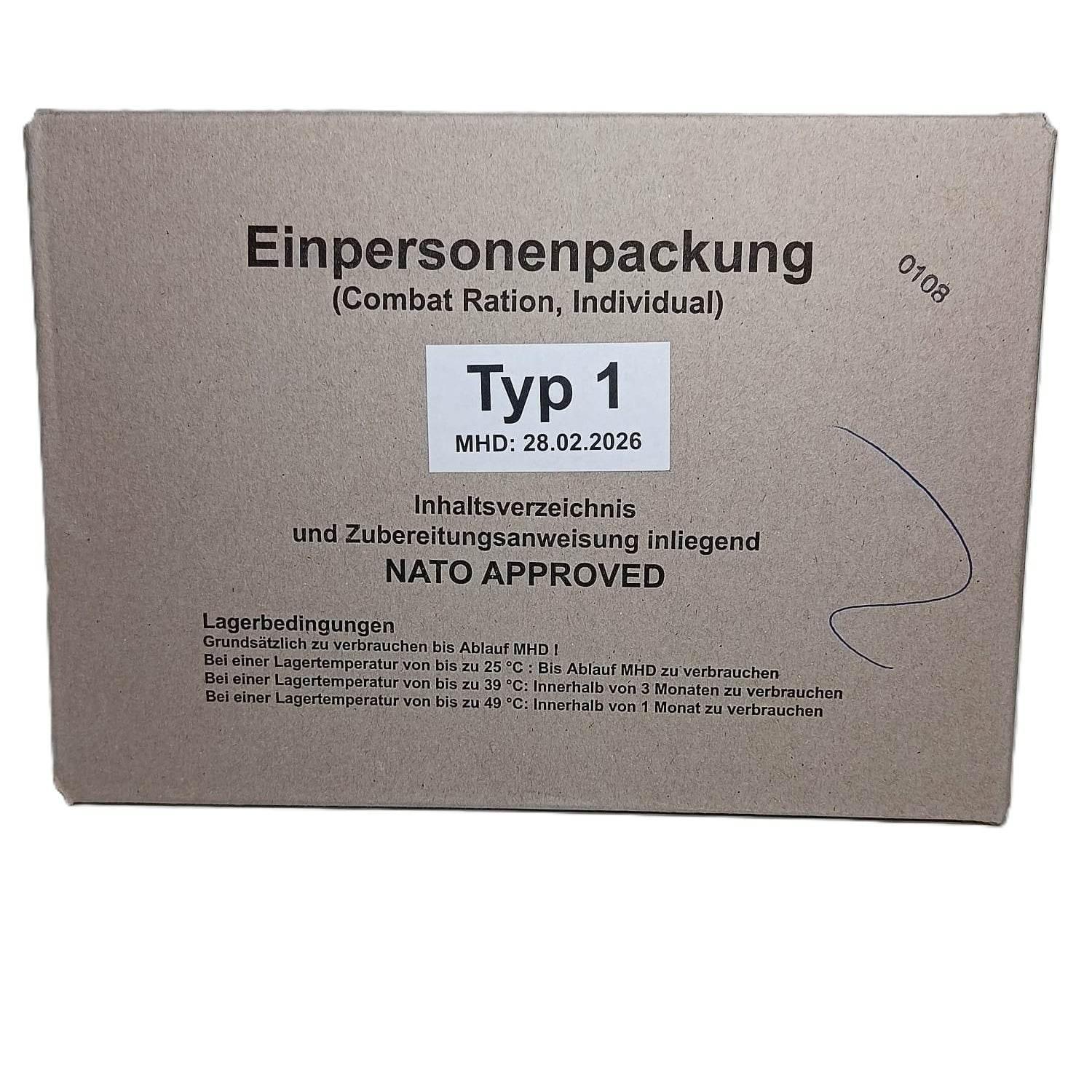 Ración combate alemana EPA ejército Alemania MRE completa